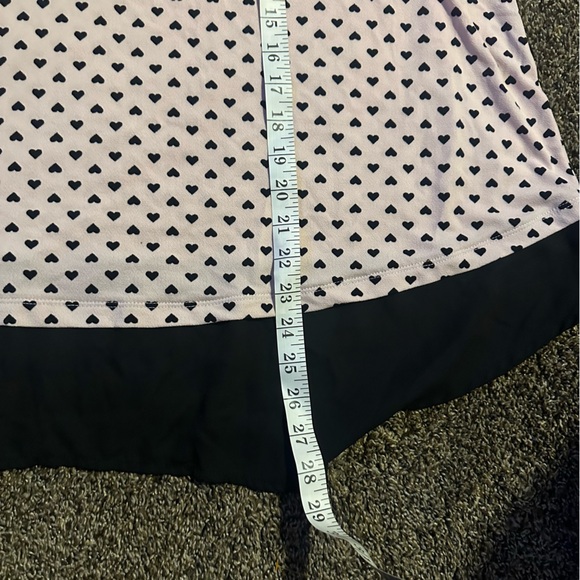 Heart Patterned Pink and Black Women's Top - Picture 6 of 6